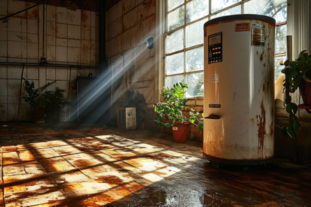 corner of the house where the water heater is located professional photographyの素材