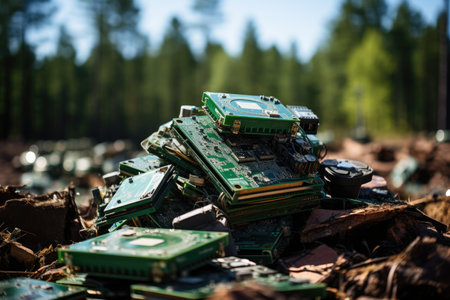 electronic waste disposal dump site professional photographyの素材