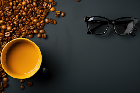 coffee at the work desk professional photographyの素材