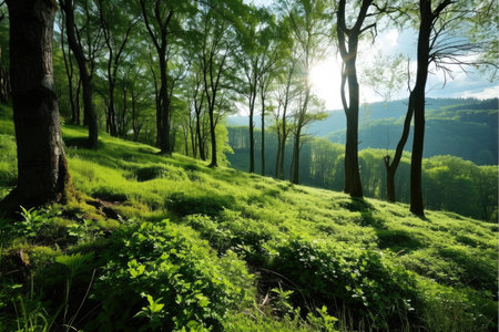 Stock photo of green forest nature professional photographyの素材
