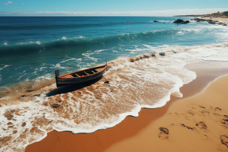 beautiful seascape beach ocean with colorful boats professional photographyの素材
