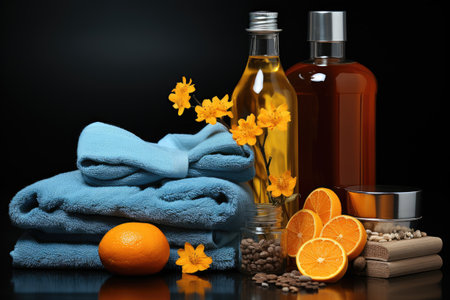toiletries and bath accessories professional photographyの素材