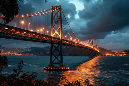 Golden hour photo of the bridge with dramatic lighting professional photographyの素材