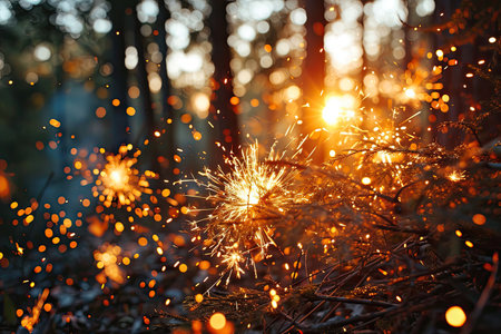 fireworks in the night sky background professional photographyの素材