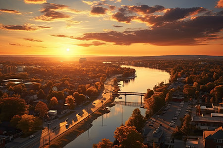 the atmosphere when the sun sets on the horizon professional photographyの素材