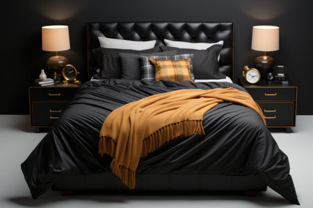 Bed pillow and mattress isolated background professional photographyの素材