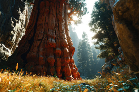 a large tree deep in the forest professional photographyの素材