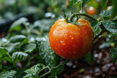 tomatoes in the middle of the field professional photographyの素材