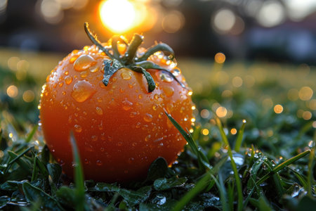 tomatoes in the middle of the field professional photographyの素材