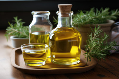 Rosemary oil Extrac with isolated white background professional photographyの素材