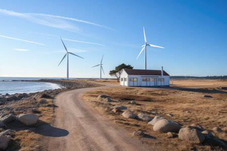 windmill in the grass field professional photographyの素材