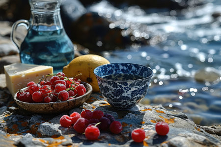 chill and picnic at the beach professional photographyの素材
