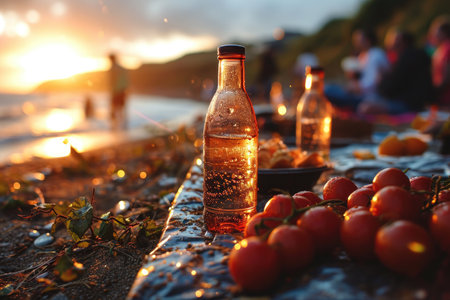 chill and picnic at the beach professional photographyの素材
