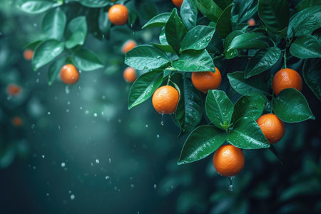 orange in the middle of the tree garden professional photographyの素材