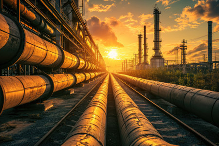 pipe in construction for plumbing or infrastructure projects in factory professional photographyの素材