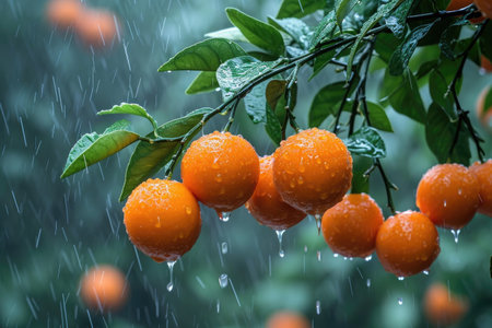 orange in the middle of the tree garden professional photographyの素材