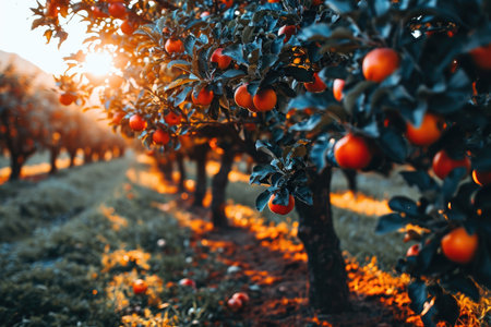 apple in the middle of the tree garden professional photographyの素材