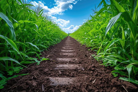 in the middle of cornfield professional photographyの素材