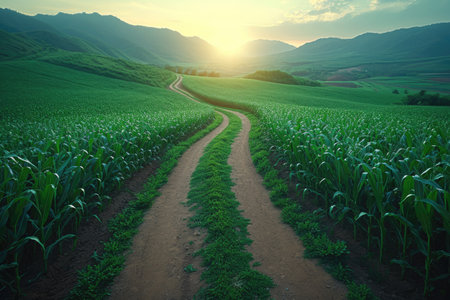 in the middle of cornfield professional photographyの素材