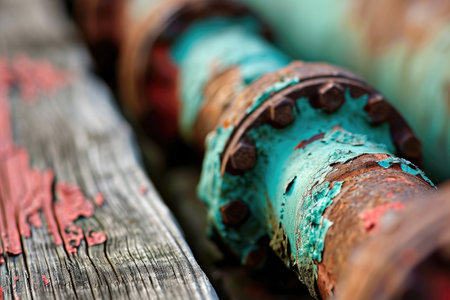 pipe in construction for plumbing or infrastructure projects in factory professional photographyの素材
