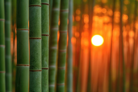 Green and lush bamboo forest professional photographyの素材