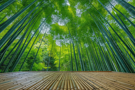 Green and lush bamboo forest professional photographyの素材
