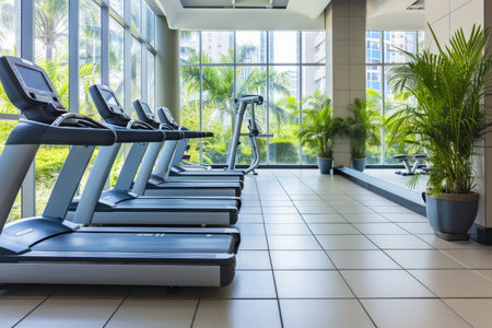 sport equipment in sport center professional photographyの素材