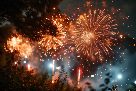 fireworks in the night sky background professional photographyの素材