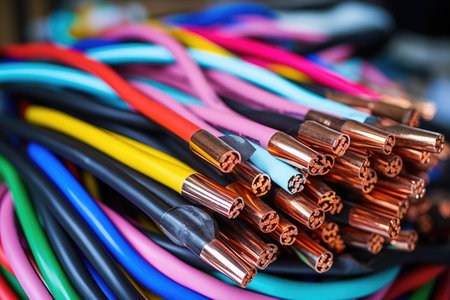 electrical wire for construction plumbing or infrastructure projects in factory professional photographyの素材