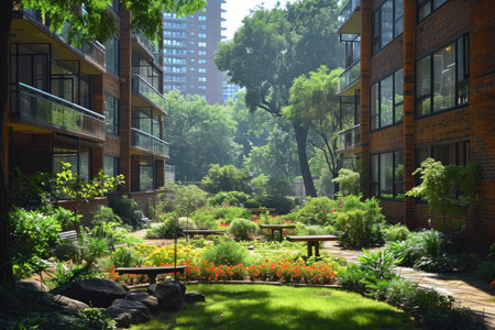 The beautiful green of nature in cities professional photographyの素材
