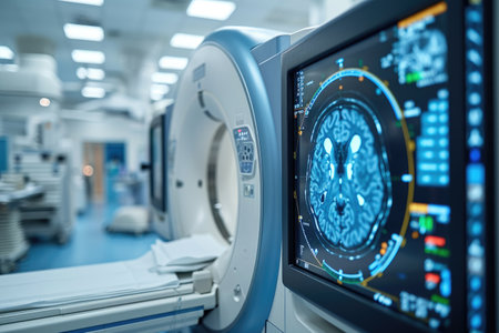 inside processing ct scan in hospital professional photographyの素材