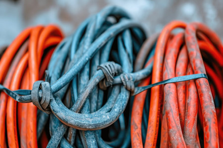 electrical wire for construction plumbing or infrastructure projects in factory professional photographyの素材