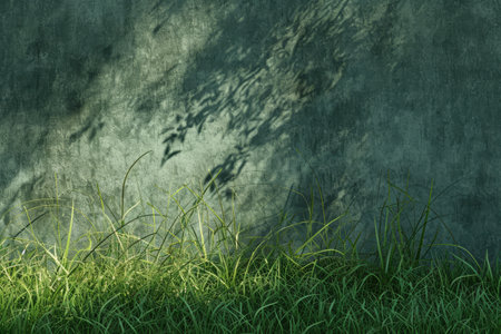 in the middle green grass field professional photographyの素材