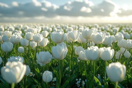 colorful tulip meadows field professional photographyの素材