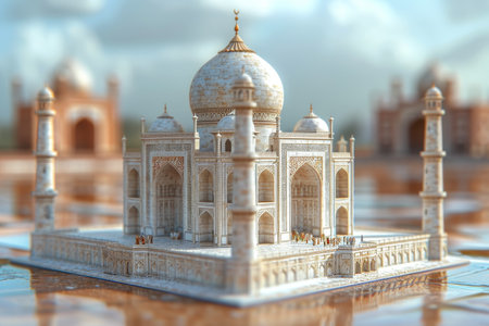 The acourt mosque of miniature clay sculpture professional photographyの素材