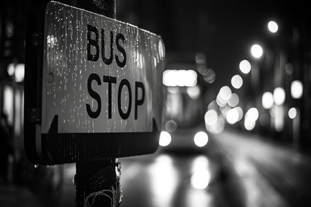 corner of bus stop sign professional photographyの素材