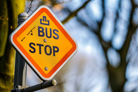 corner of bus stop sign professional photographyの素材