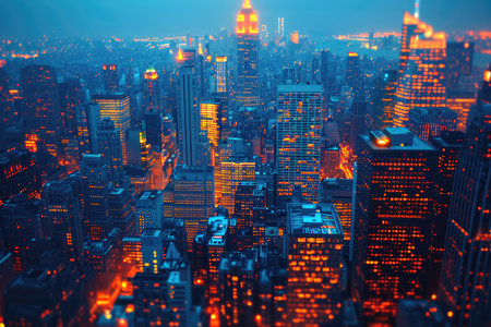 The night bustling of city lights professional photographyの素材