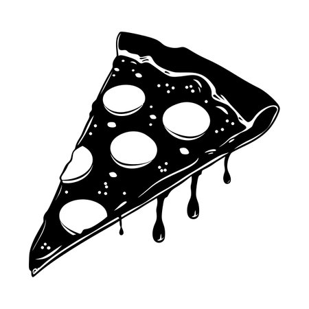 Silhouette pizza slice black color onlyの素材