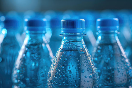 plastic mineral water bottles professional photographyの素材