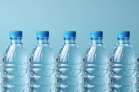 plastic mineral water bottles professional photographyの素材