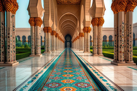 beauty islamic mosaic mosque evoking a sense of tranquility and spiritualの素材