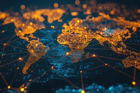 Global network connection concept professional photographyの素材