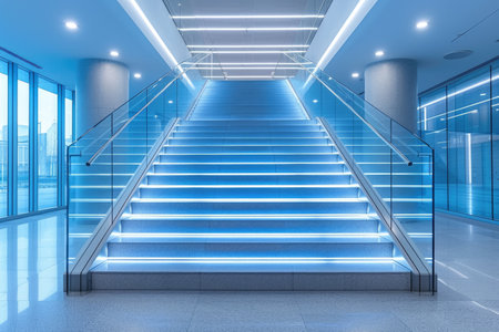 stairs emergency and evacuation exit stair in up ladder in a factory or office buildingの素材