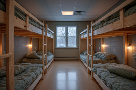 dormitory facilities bedroom  professional photographyの素材
