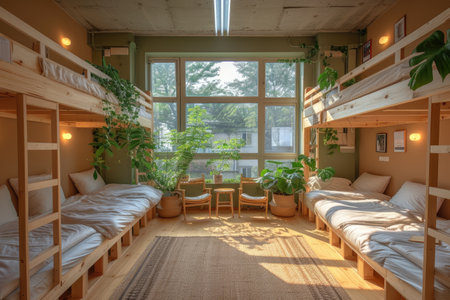 dormitory facilities bedroom  professional photographyの素材