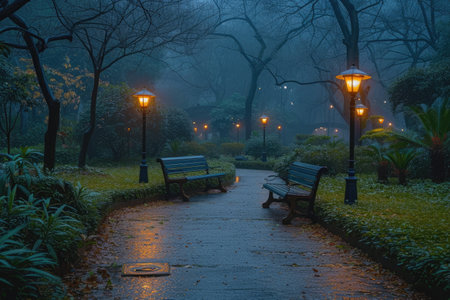 soothing night light of nature professional photographyの素材