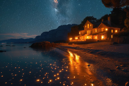 soothing night light of nature professional photographyの素材