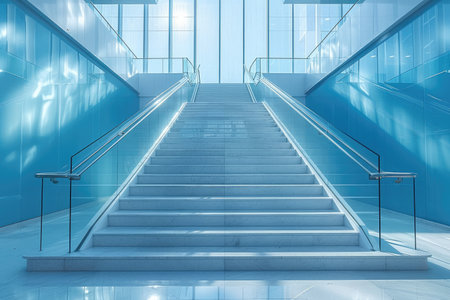 stairs emergency and evacuation exit stair in up ladder in a factory or office buildingの素材