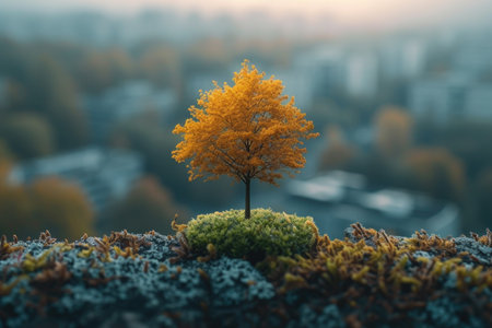 The peaceful green of nature in cities professional photographyの素材